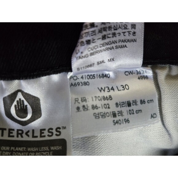 Levis Jeans Mens 34x30 511 Black Slim Fit Medium Wash Stretch Denim Grunge Skate - Picture 8 of 9